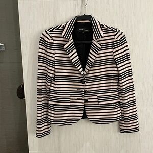 Nanette Lenore Blazer - Pink and White Striped